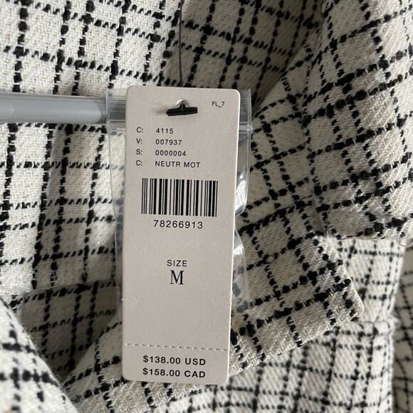 Anthropologie Bishop & Young Parker Tweed Cropped Jacket Windowpane M New - Picture 12 of 14